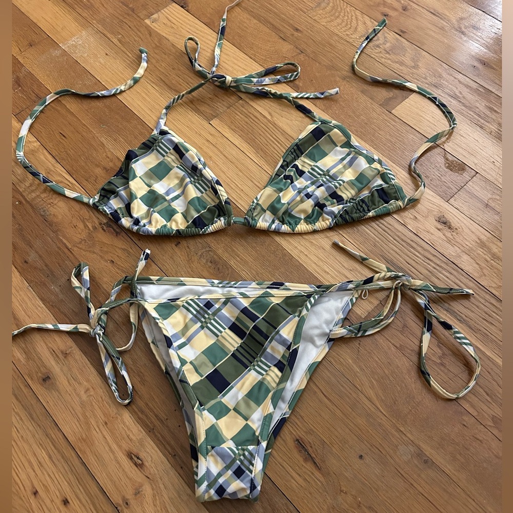 Faithfull the Brand Plaid Bikini Bottom